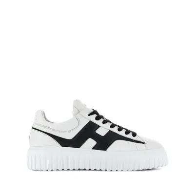 Hogan H-stripes Leather Sneakers In White
