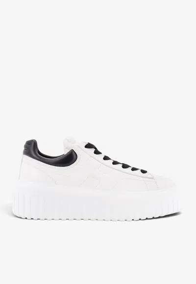 Hogan H-stripes Leather Sneakers In White
