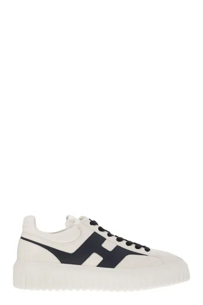Hogan H-stripes Low-top Sneakers With Smooth Leather Upper In White