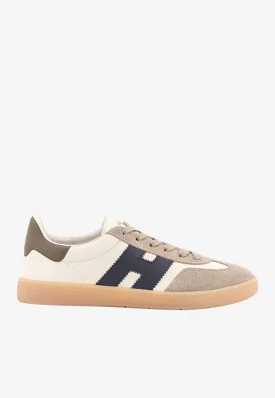 Hogan H-stripes Low-top Sneakers In Neutral