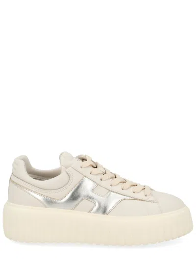 Hogan H-stripes Nappa Leather Sneakers In White