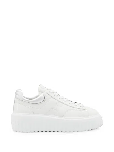 Hogan H-stripes Platform Leather Sneakers In Multi
