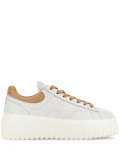 Hogan H-stripes Sneaker In Nappa Leather In White