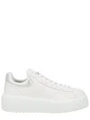 Hogan H-stripes Platform Leather Sneakers In Neutral