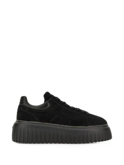 Hogan H-stripes Sneakers In Black