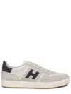 Hogan Lightweight Leather And Mesh Athletic Sneakers In White