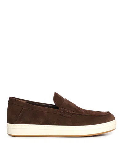 Hogan H-tv Suede Loafers In Brown