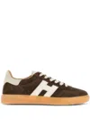 Hogan Stylish Sneakers With Contrast Panel And Suede Finish In Brown