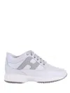 Hogan Sneakers Interactive In Pelle Bianca E Dettagli Argento