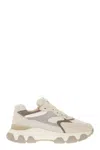 Hogan Urban Luxe Leather And Fabric Sneakers With Memory Foam Comfort In White