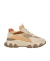Hogan Hyperactive Panelled Leather Sneakers In Nude