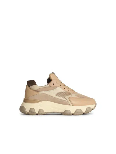 Hogan 'hyperactive' Beige Leather Blend Sneakers