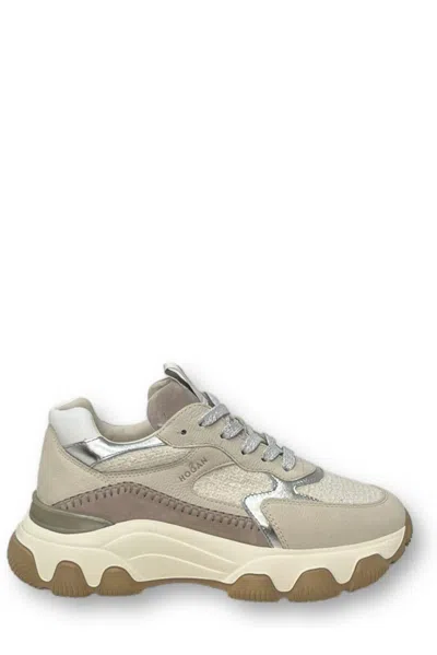 Hogan Hyperactive Chunky-sole Lace-up Trainers In Beige