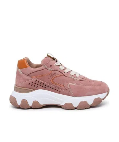 Hogan Hyperactive Lace-up Chunky-sole Sneakers In Pink
