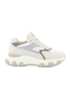Hogan Urban Luxe Leather And Fabric Sneakers With Memory Foam Comfort In White