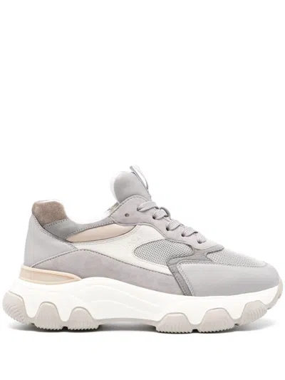 Hogan Women's Calf Leather Sneakers With Oversized Sole In Multicolor