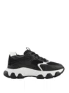 Hogan Black Fabric Hyperactive Sneakers In Negro