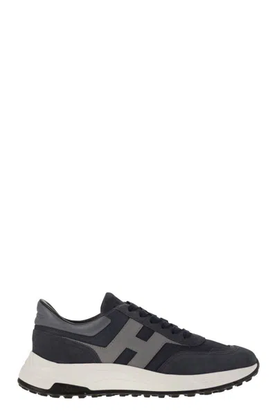 Hogan Hyperlight - Suede And Canvas Sneakers In Blue