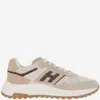 Hogan Suede, Smooth Leather And Mesh Hyperlight Sneakers In Neutral