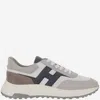 Hogan Round Toe Rubber Sole Panelled Design Sneakers In Gray
