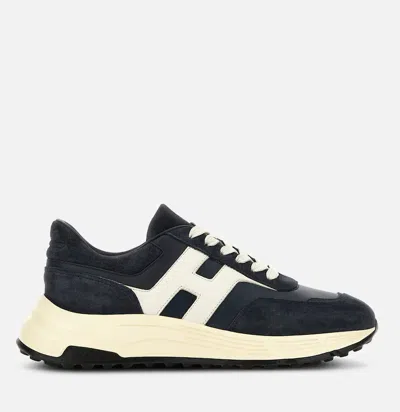 Hogan Hyperlight Suede And Nappa Leather Sneakers In Black