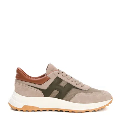 Hogan Hyperlight Cam Mud Fabric H Green Sneakers In Neutrals