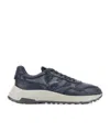 Hogan Hyperlight Distressed Leather Sneakers In Black