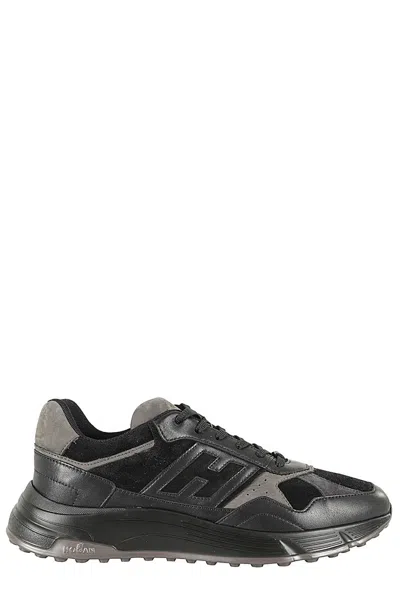Hogan Hyperlight Lace Up H Sneakers In Black