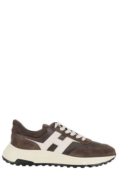 Hogan Hyperlight Lace-up Sneakers With Contrasting Side H And Technical Fabric In Multi