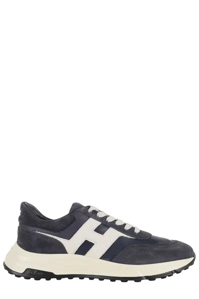 Hogan Hyperlight Lace-up Trainers With Technical Fabric Inserts In Blue
