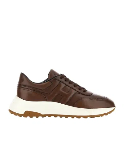 Hogan Hyperlight Lace-up Sneakers In Brown