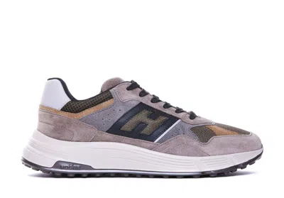 Hogan Hyperlight Leather Sneakers In Beige