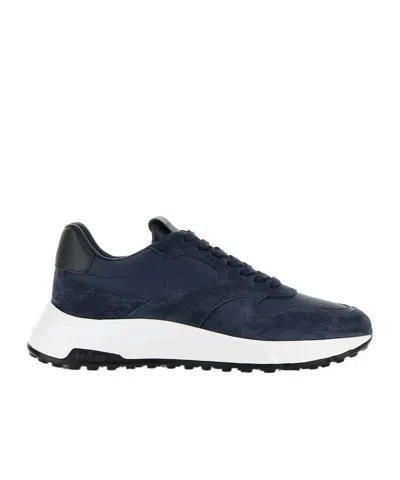 Hogan Hyperlight Leather Sneakers In Blue