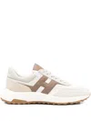 Hogan Beige Leather Sneakers With Textured Upper And Sporty Silhouette In Neutral