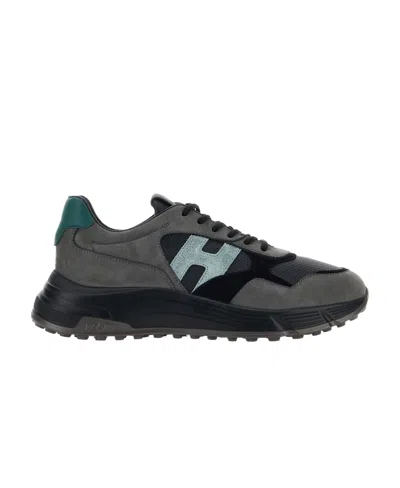 Hogan Hyperlight Panelled Leather Sneakers In Black