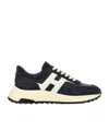 Hogan Hyperlight Lace-up Sneakers With Technical Fabric Inserts In Neutral