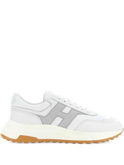 Hogan White And Grey Leather Sneakers In Multi
