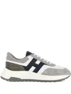 Hogan Round Toe Rubber Sole Panelled Design Sneakers In Gray