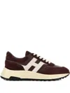 Hogan Coffee Brown Leather Sneakers With Memory Foam Insole