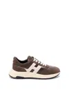 Hogan Coffee Brown Leather Sneakers With Memory Foam Insole In Brown