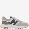 Hogan Round Toe Rubber Sole Panelled Design Sneakers In Gray