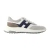 Hogan Round Toe Rubber Sole Panelled Design Sneakers In Gray