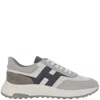 Hogan Round Toe Rubber Sole Panelled Design Sneakers In Gray