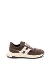 Hogan Coffee Brown Leather Sneakers With Memory Foam Insole In Brown