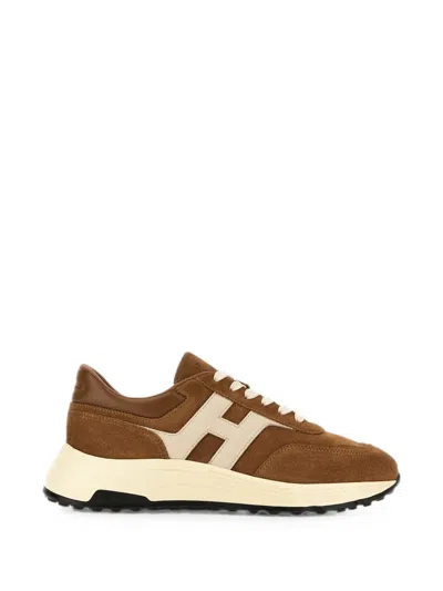Hogan Suede Hyperlight Sneakers In Brown