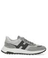 Hogan Round Toe Rubber Sole Panelled Design Sneakers In Gray