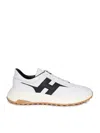 Hogan Lightweight Sneaker With Contrast Panel And Rubber Sole In White
