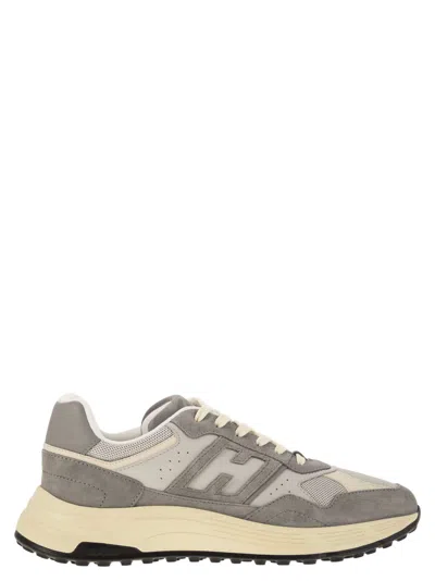 HOGAN HOGAN HYPERLIGHT SUEDE AND CANVAS SNEAKERS