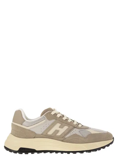 HOGAN HOGAN HYPERLIGHT SUEDE AND CANVAS SNEAKERS