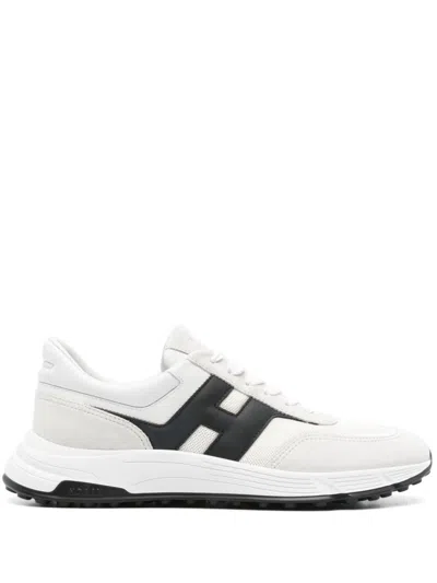 Hogan Hyperlight Suede And Mesh Sneakers Shoes In White